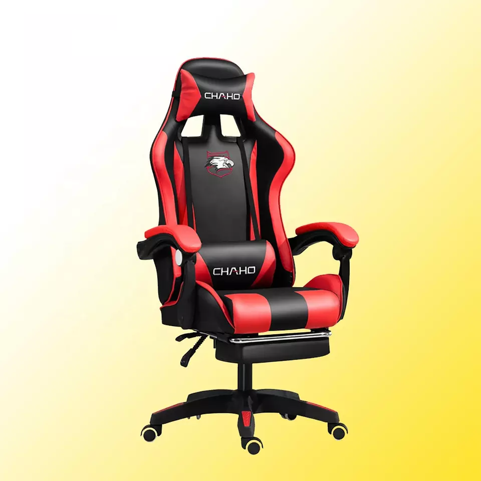 Direct factory installation of ergonomic office chairs, massage armrests, polyurethane leather computer game chairs, equipped with extendable footstools