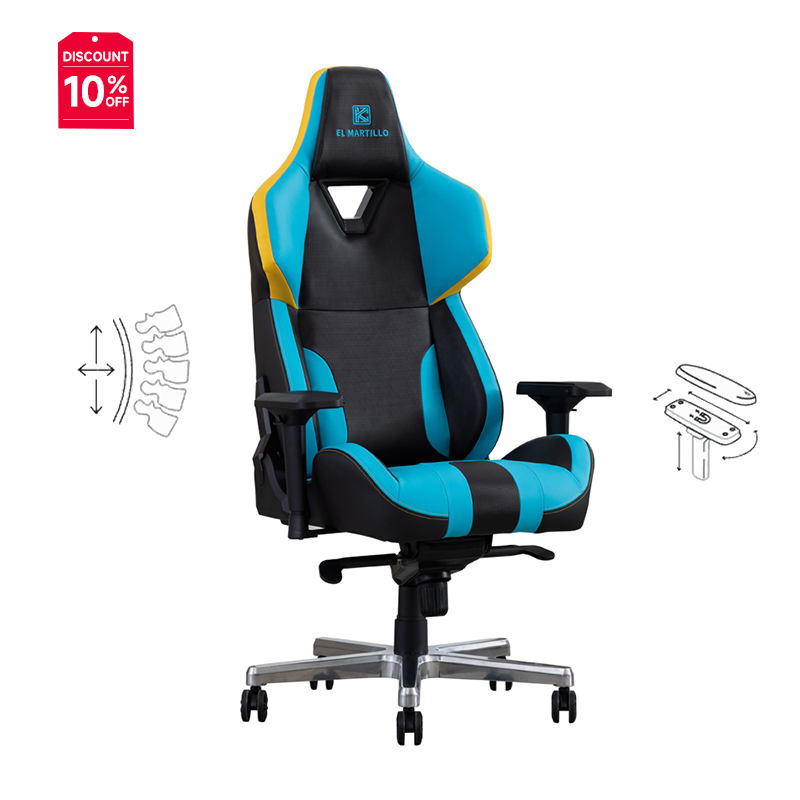Ergonomic leather swivel lounge chair for gaming, racing furniture, computer gaming chair