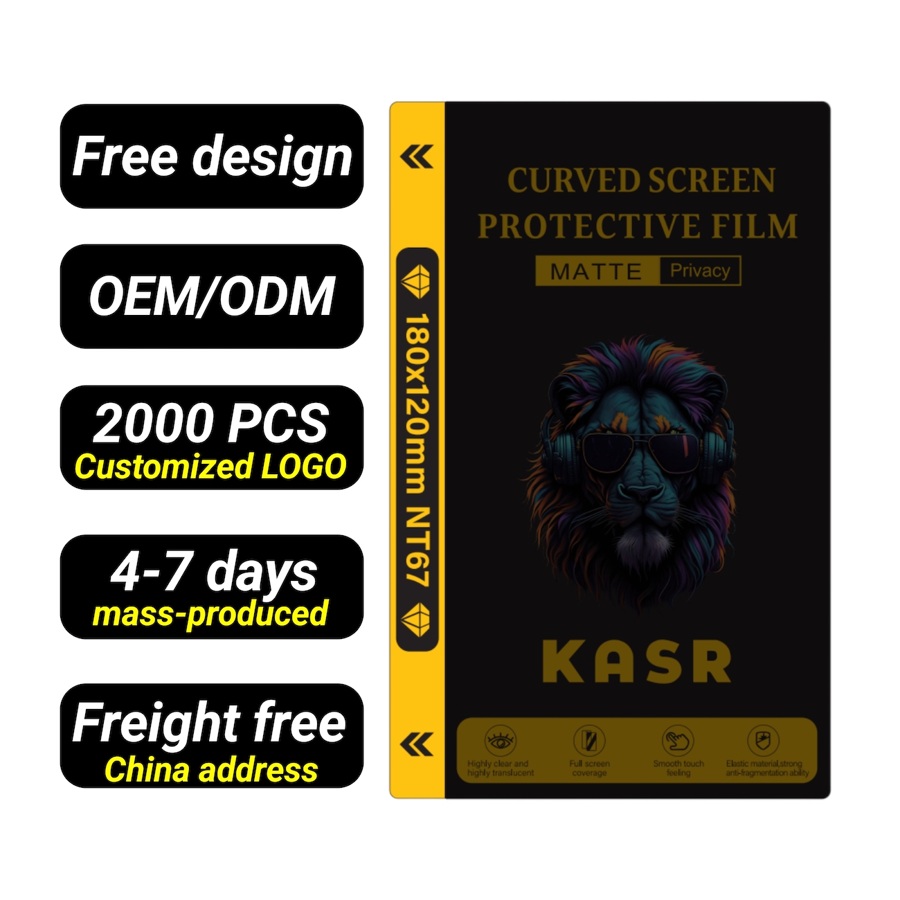 KASR Factory Hydrogel Film Material Custom PPF Liquid Film HD Matte Privacy UV EPU TPU Hydrogel Screen Saver
