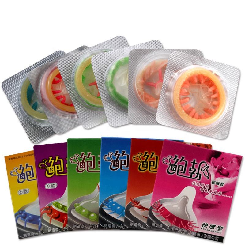 Hot selling men's penis condoms, pricking condoms, ultra-thin real touch vaginal stimulation, natural latex men's condoms