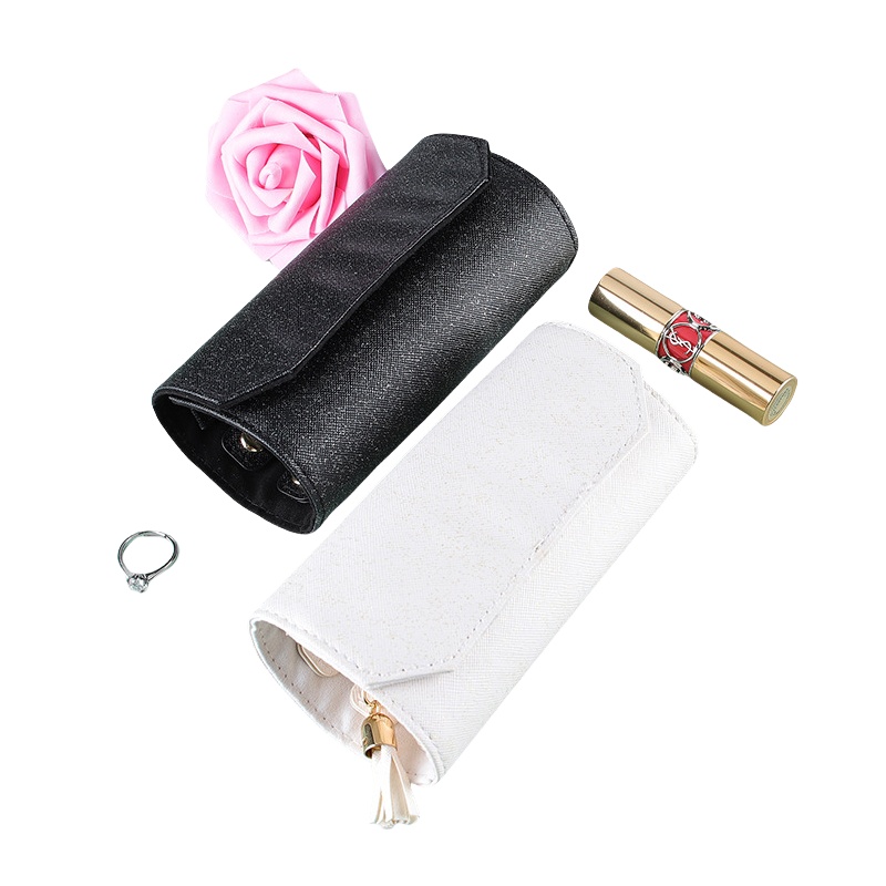 Hot selling portable custom PU jewelry storage box, foldable roll handbag for convenient storage