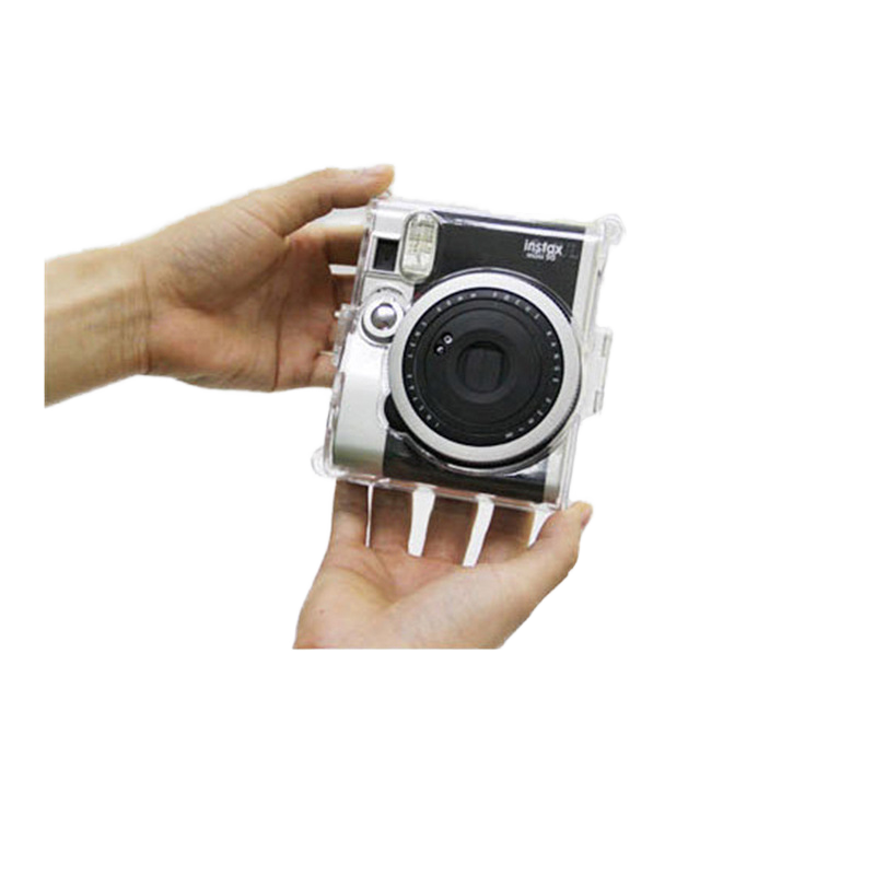 Fuji Instax Mini90 Crystal Protective Cover Transparent Hard PVC Bag with Rope Hanging Rope Mini Style Camera Carrying
