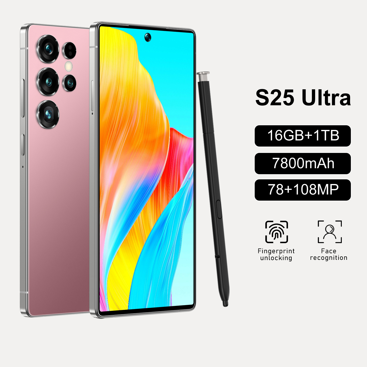 2025 S25 Super Smartphone 7.3-inch 16GB+1TB Original Android 15 108MP Camera Code Division Multiple Access 5G LTE 144Hz 65W Fast Charging