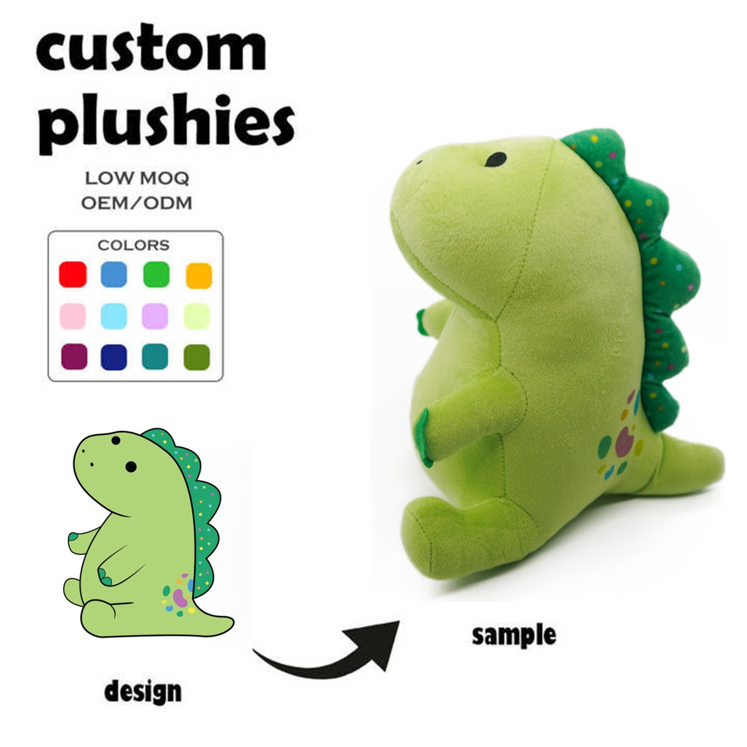 OEM personalized customized toy dinosaur animal toy company mascot plush animal customization service
