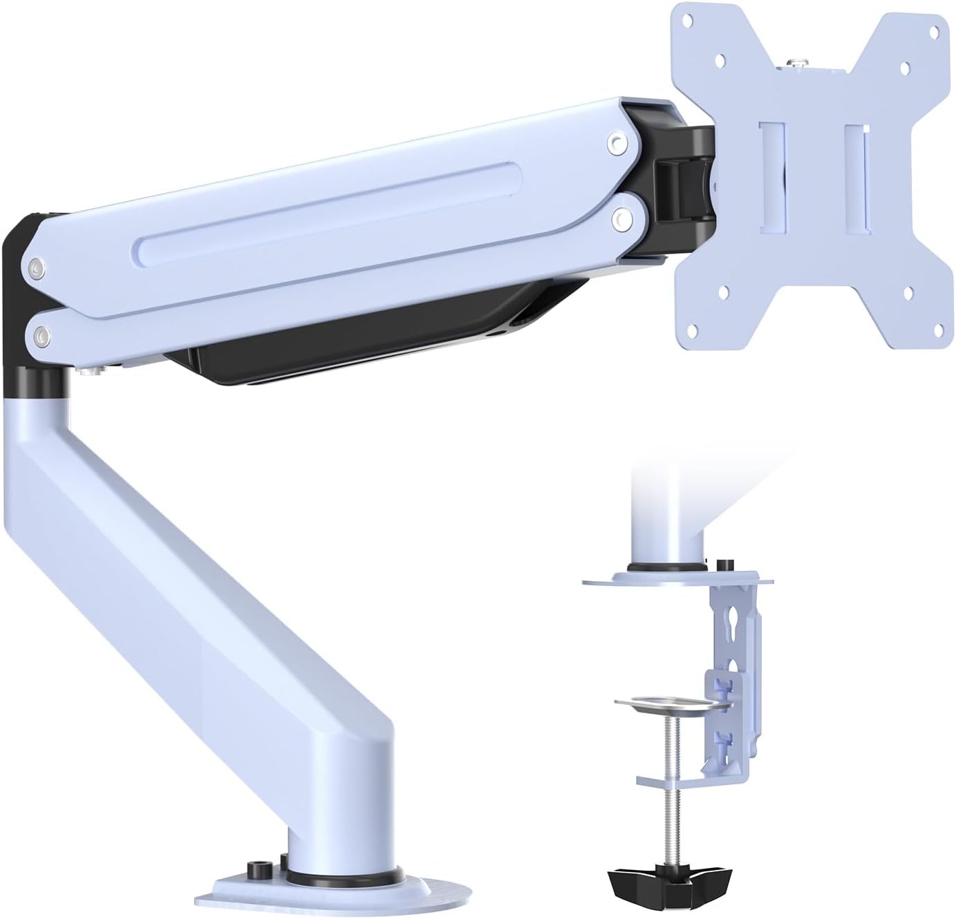 Monitor arm, gas spring monitor arm, desktop stand, fully adjustable, suitable for 17-32 inch monitors, load capacity up to 22 lbs.